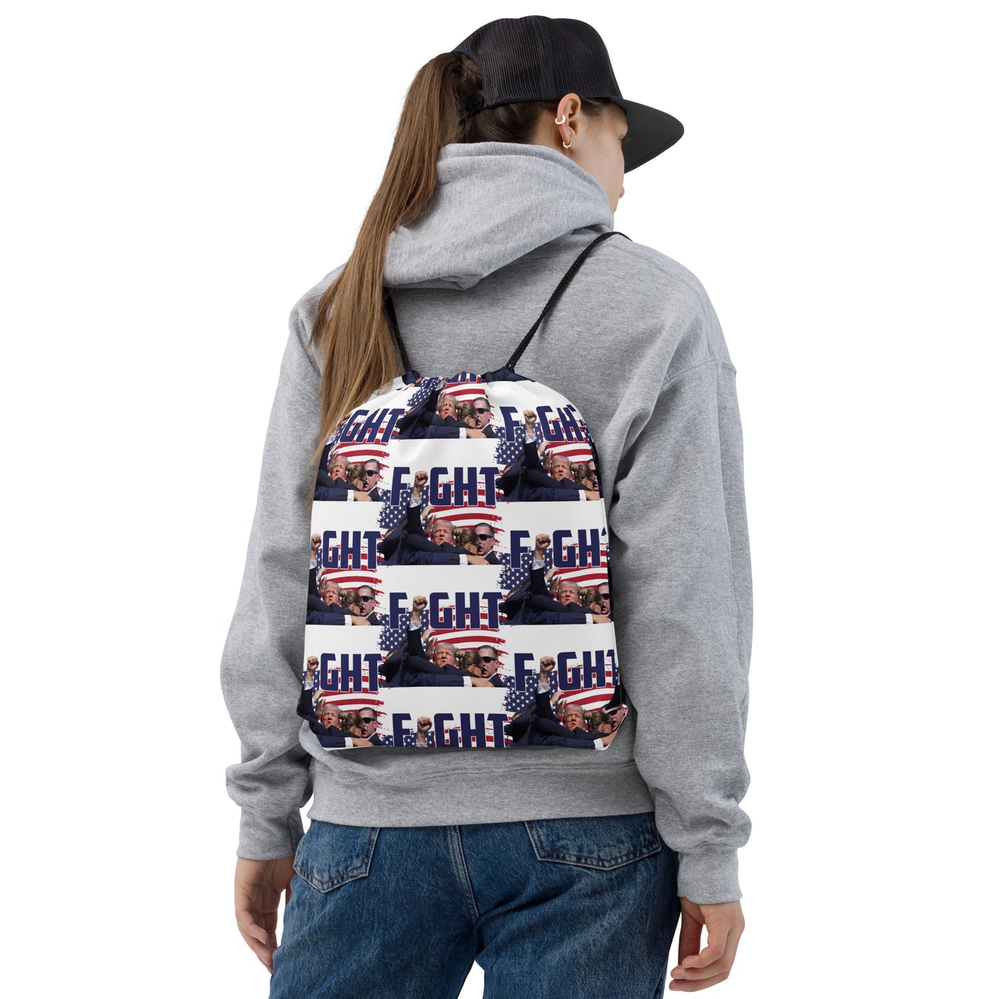 Trump "FIGHT" Drawstring Bag