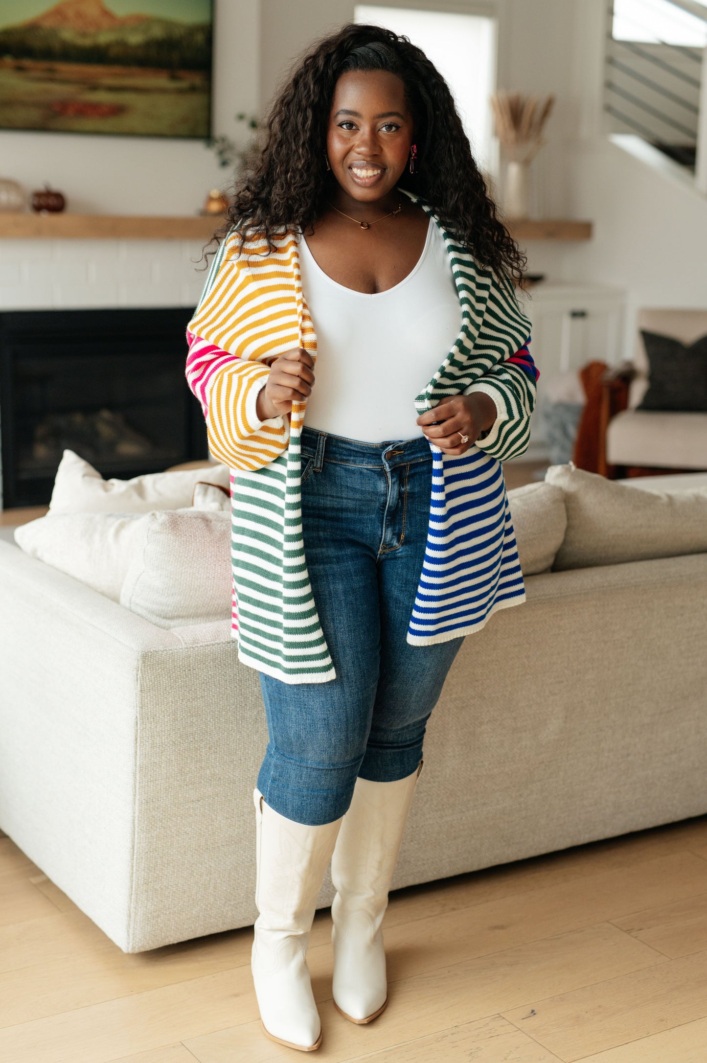 Marquee Lights Striped Cardigan